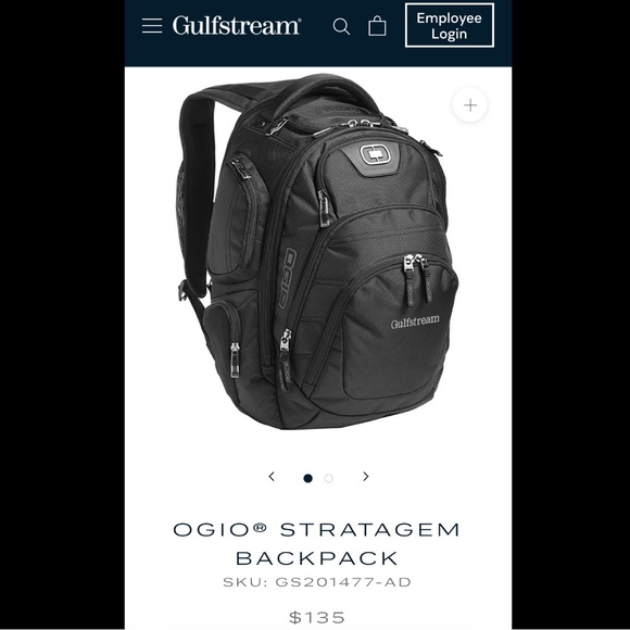 Gulfstream branded OGIO Black Stratagem Backpack - Picture 4 of 10